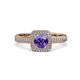 3 - Amias Signature Iolite and Diamond Halo Engagement Ring 