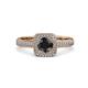 3 - Amias Signature Black Diamond and Diamond Halo Engagement Ring 