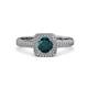 3 - Amias Signature London Blue Topaz and Diamond Halo Engagement Ring 