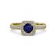 3 - Amias Signature Blue Sapphire and Diamond Halo Engagement Ring 