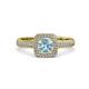 3 - Amias Signature Aquamarine and Diamond Halo Engagement Ring 