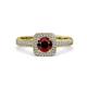 3 - Amias Signature Red Garnet and Diamond Halo Engagement Ring 