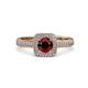 3 - Amias Signature Red Garnet and Diamond Halo Engagement Ring 