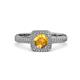 3 - Amias Signature Citrine and Diamond Halo Engagement Ring 
