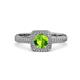 3 - Amias Signature Peridot and Diamond Halo Engagement Ring 