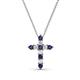 1 - Abella Petite Blue Sapphire and Diamond Cross Pendant 