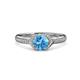 3 - Analia Signature Blue Topaz and Diamond Engagement Ring 