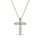 1 - Abella Petite Aquamarine and Diamond Cross Pendant 