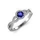 3 - Alita Blue Sapphire and Diamond Halo Engagement Ring 