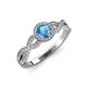 3 - Alita Blue Topaz and Diamond Halo Engagement Ring 