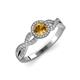 3 - Alita Citrine and Diamond Halo Engagement Ring 
