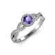 3 - Alita Iolite and Diamond Halo Engagement Ring 