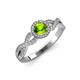 3 - Alita Peridot and Diamond Halo Engagement Ring 