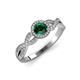 3 - Alita Emerald and Diamond Halo Engagement Ring 