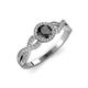 3 - Alita Black and White Diamond Halo Engagement Ring 