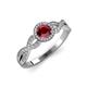 3 - Alita Ruby and Diamond Halo Engagement Ring 