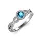 3 - Alita London Blue Topaz and Diamond Halo Engagement Ring 
