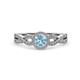 4 - Alita Aquamarine and Diamond Halo Engagement Ring 