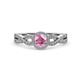 4 - Alita Pink Tourmaline and Diamond Halo Engagement Ring 