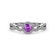 4 - Alita Amethyst and Diamond Halo Engagement Ring 