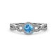 4 - Alita Blue Topaz and Diamond Halo Engagement Ring 