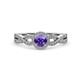 4 - Alita Iolite and Diamond Halo Engagement Ring 