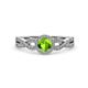 4 - Alita Peridot and Diamond Halo Engagement Ring 