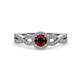 4 - Alita Red Garnet and Diamond Halo Engagement Ring 