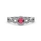 4 - Alita Rhodolite Garnet and Diamond Halo Engagement Ring 