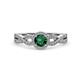 4 - Alita Emerald and Diamond Halo Engagement Ring 