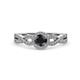 4 - Alita Black and White Diamond Halo Engagement Ring 