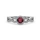 4 - Alita Ruby and Diamond Halo Engagement Ring 