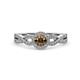 4 - Alita Smoky Quartz and Diamond Halo Engagement Ring 
