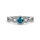 4 - Alita London Blue Topaz and Diamond Halo Engagement Ring 