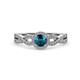 4 - Alita Blue and White Diamond Halo Engagement Ring 
