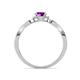 5 - Alita Amethyst and Diamond Halo Engagement Ring 
