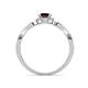 5 - Alita Red Garnet and Diamond Halo Engagement Ring 