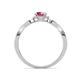 5 - Alita Rhodolite Garnet and Diamond Halo Engagement Ring 