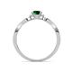 5 - Alita Emerald and Diamond Halo Engagement Ring 