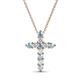 1 - Abella Aquamarine and Diamond Cross Pendant 