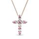 1 - Abella Pink Tourmaline and Diamond Cross Pendant 