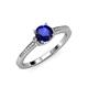 3 - Enlai Blue Sapphire and Diamond Engagement Ring 