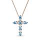 1 - Abella Blue Topaz and Diamond Cross Pendant 