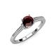 3 - Enlai Red Garnet and Diamond Engagement Ring 