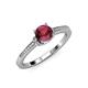 3 - Enlai Rhodolite Garnet and Diamond Engagement Ring 