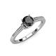 3 - Enlai Black and White Diamond Engagement Ring 