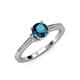 3 - Enlai Blue and White Diamond Engagement Ring 