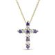 1 - Abella Iolite and Diamond Cross Pendant 