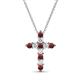 1 - Abella Red Garnet and Diamond Cross Pendant 