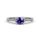 4 - Enlai Iolite and Diamond Engagement Ring 